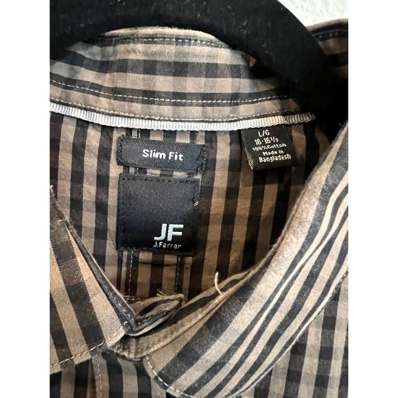 JF JFarrar blue/black checked button down Slim Fit Shirt Size Large a992 - Picture 5 of 5